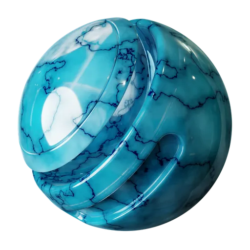 High-resolution PBR Jewel Ring Stone material for Blender 3D, showcasing intricate marble patterns and single-node configuration.