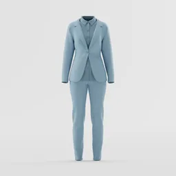 Sky Blue Tailored Pant Suit