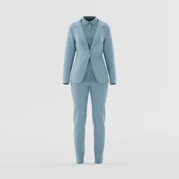 Sky Blue Tailored Pant Suit