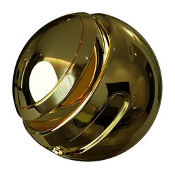 Reflective gold PBR shader for Blender, versatile single-node setup for 3D materials.