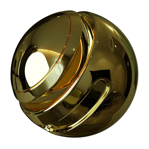 Reflective gold PBR shader for Blender, versatile single-node setup for 3D materials.