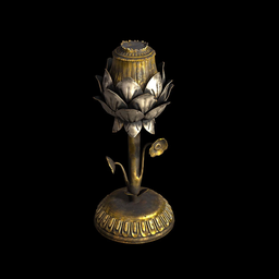 Highly detailed 3D render of an ornate lotus flower lamp, ideal for Blender 3D projects.