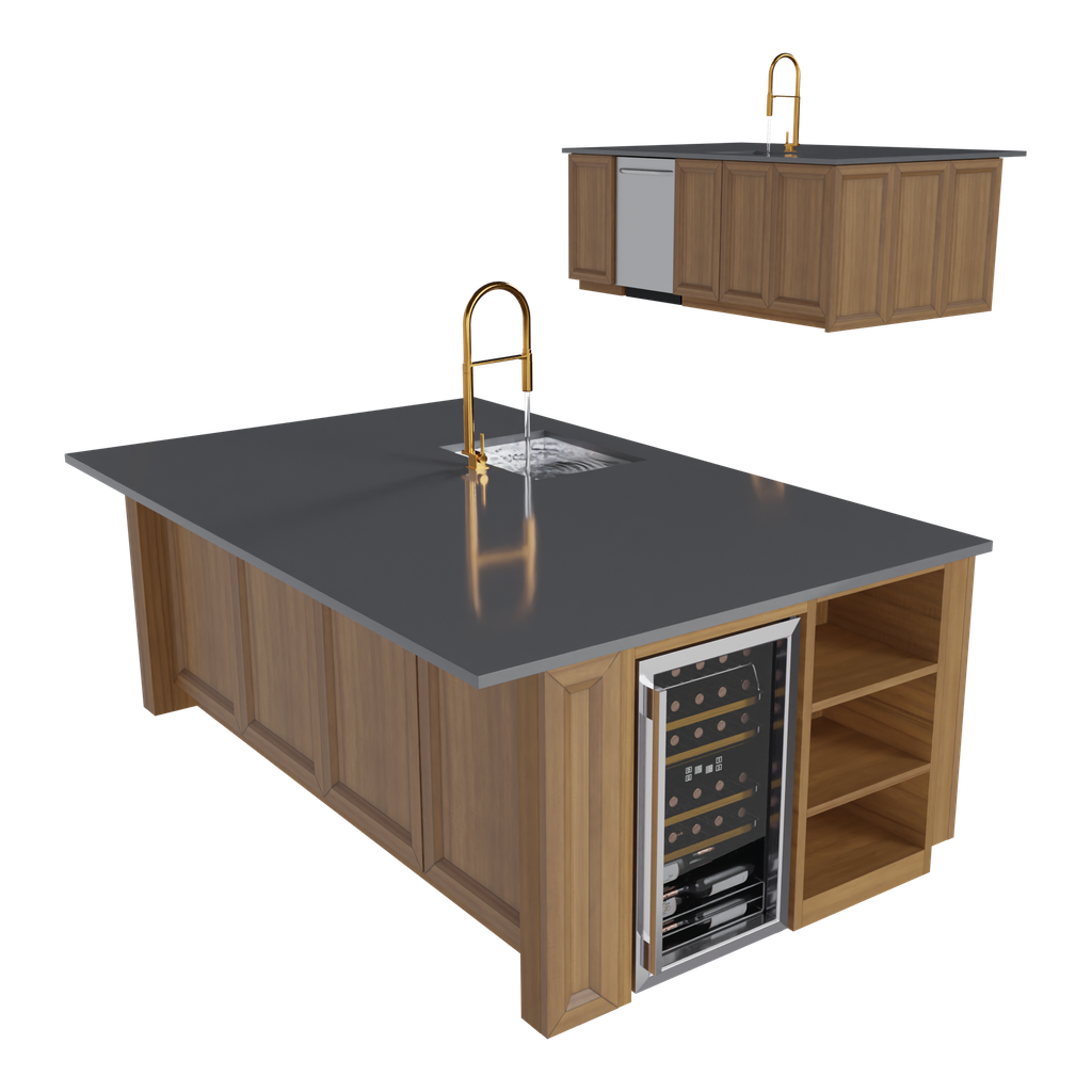 Kitchen Island 2 Kitchen Sinks models BlenderKit