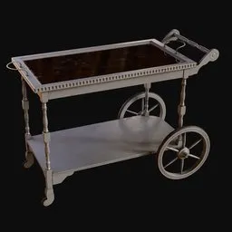 Mirror-Top Home Tea Cart