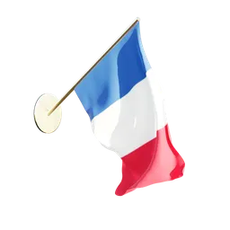 Highly detailed 3D model of a French Flag for Blender rendering, ideal for architectural visualizations.
