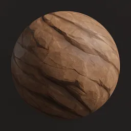 High-resolution PBR material texture for Blender 3D depicting a stylized desert cliff surface.