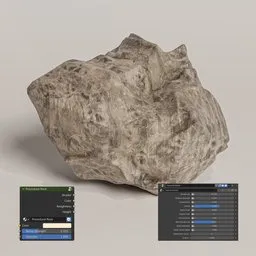 "Procedural rock generator 3D model for environment elements in Blender 3D. Created with advanced shader and geometry nodes for studio quality smooth render. Inspired by Marek Okon's claymorphism techniques and created by István Regős and Jacob Toorenvliet."
