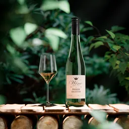 Premium White Wine Bottle Scene
