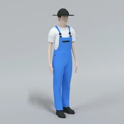 Low Poly Farmer Man