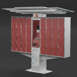 Smart Parcel Locker Station Red