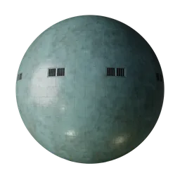 High-resolution PBR texture of a weathered painted cinder block wall suitable for Blender 3D and 3D modeling applications.