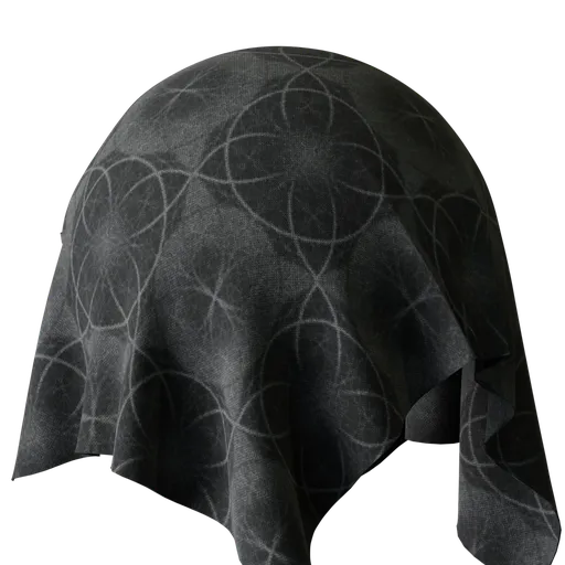 High-resolution PBR gray floral fabric material for Blender 3D modeling and rendering.