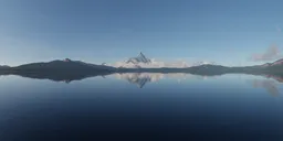 Sunny Day at Lake & Mountains