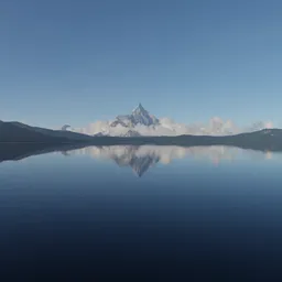 Sunny Day at Lake & Mountains