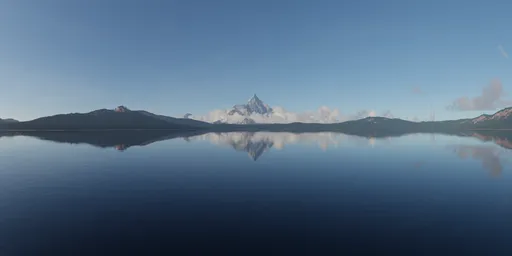 Sunny Day at Lake & Mountains