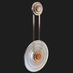 Elegant 3D model of a vintage wall lamp, designed for Blender, showcasing concentric circles and metallic finish.