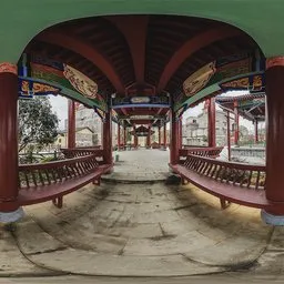 Paved brick corridor