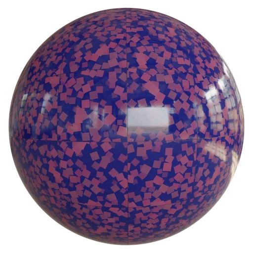 High-resolution Pink Blue PBR tiles material for realistic texturing in Blender 3D and other 3D applications.