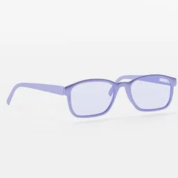 3D model of stylish purple spectacles rendered in Blender, detailed eyewear design for virtual characters.