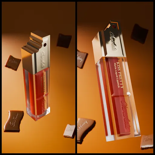 Chocolate lipstick with chocolate bites