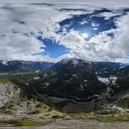 Mountain Landscape Sunny Clouds