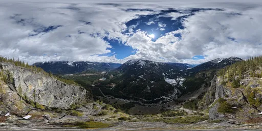 Mountain Landscape Sunny Clouds