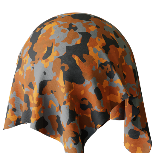 Orange Camouflage FREE fabric materials BlenderKit