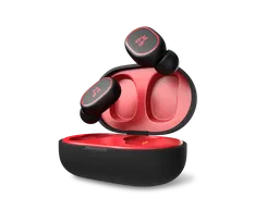 High-quality 3D model of red tws earbuds with customizable shading, suitable for Blender rendering.