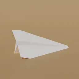 Detailed 3D origami airplane model with UV texture, perfect for Blender rendering and animation projects.
