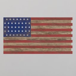 Wooden Usa Flag
