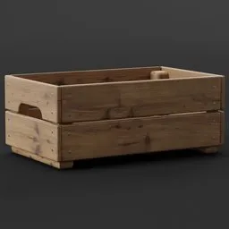 Detailed 3D model of an old, rustic wooden box with visible textures, suitable for Blender renderings.