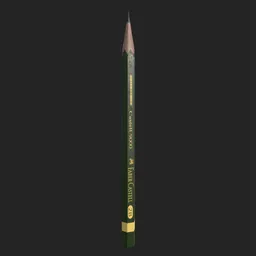 Detailed 3D rendering of a Faber Castell 2B pencil optimized for Blender artists.