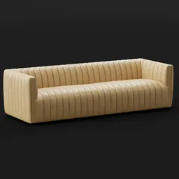 Modern Channel-Tufted Sofa – Sand