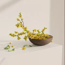 Yellow Blossom Branch Bowl
