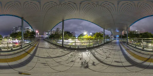 Night city overpass