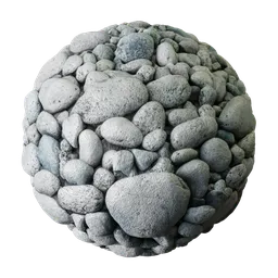 High-quality 2K PBR gravel material with realistic texture and displacement for 3D modeling.