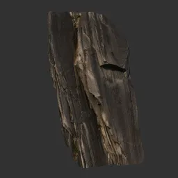 Detailed 3D scan texture of a rocky mountain cliff suitable for Blender rendering and animation projects.