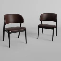 3D-rendered modern chairs with a minimalist design, optimized for Blender, showcasing sleek lines and elegant simplicity.