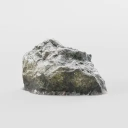 Detailed low-poly 3D model of a large, natural rock with photorealistic 2k PBR textures, ideal for Blender environmental designs.