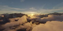 Cloudy Sunset Mountain Landscape