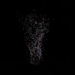 Confetti vertically thrown