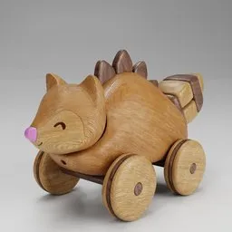 Cute Pull Along Wooden Dinosaur Toy