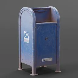 Detailed vintage mailbox 3D model, Blender compatible, realistic textures, ideal for urban scene rendering.