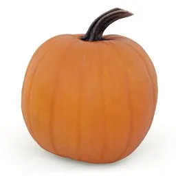 High-resolution 3D render of an orange pumpkin, ideal for Blender 3D modeling and seasonal decor projects.