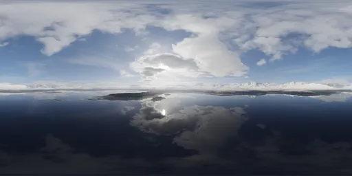 Sunny Cloudy Aerial Landscape