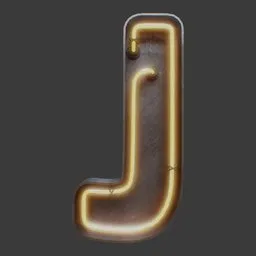 Neon Letter J