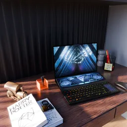 Simple Desk with Gaming Laptop