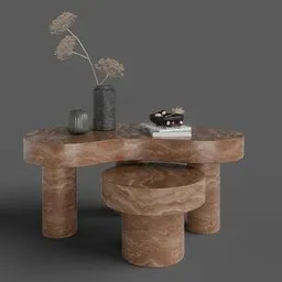 Travertiine puddle tables