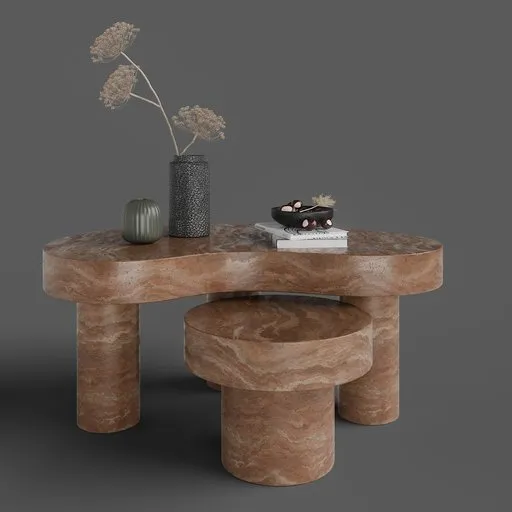 Travertiine puddle tables