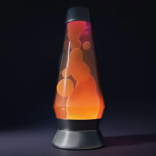 High-quality 3D rendering of a glowing orange lava-lamp, ideal for Blender visualizations.